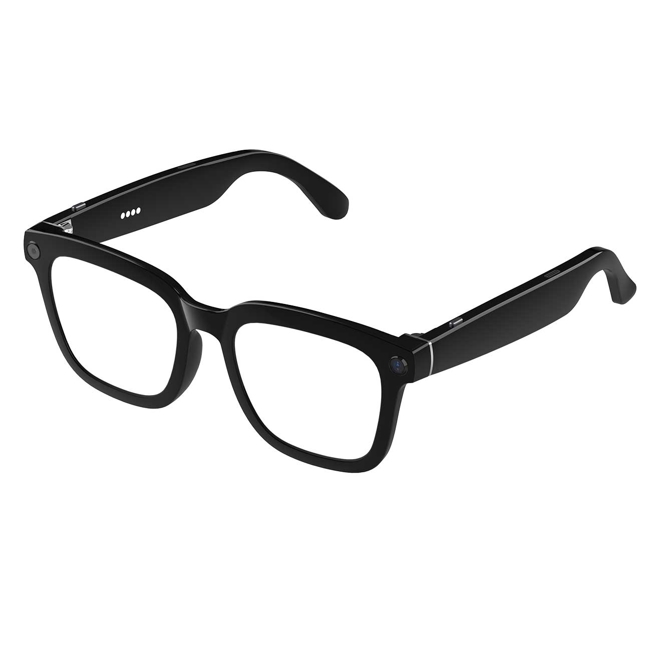 AI Smart Glasses NLB08 left view with Clear lenses