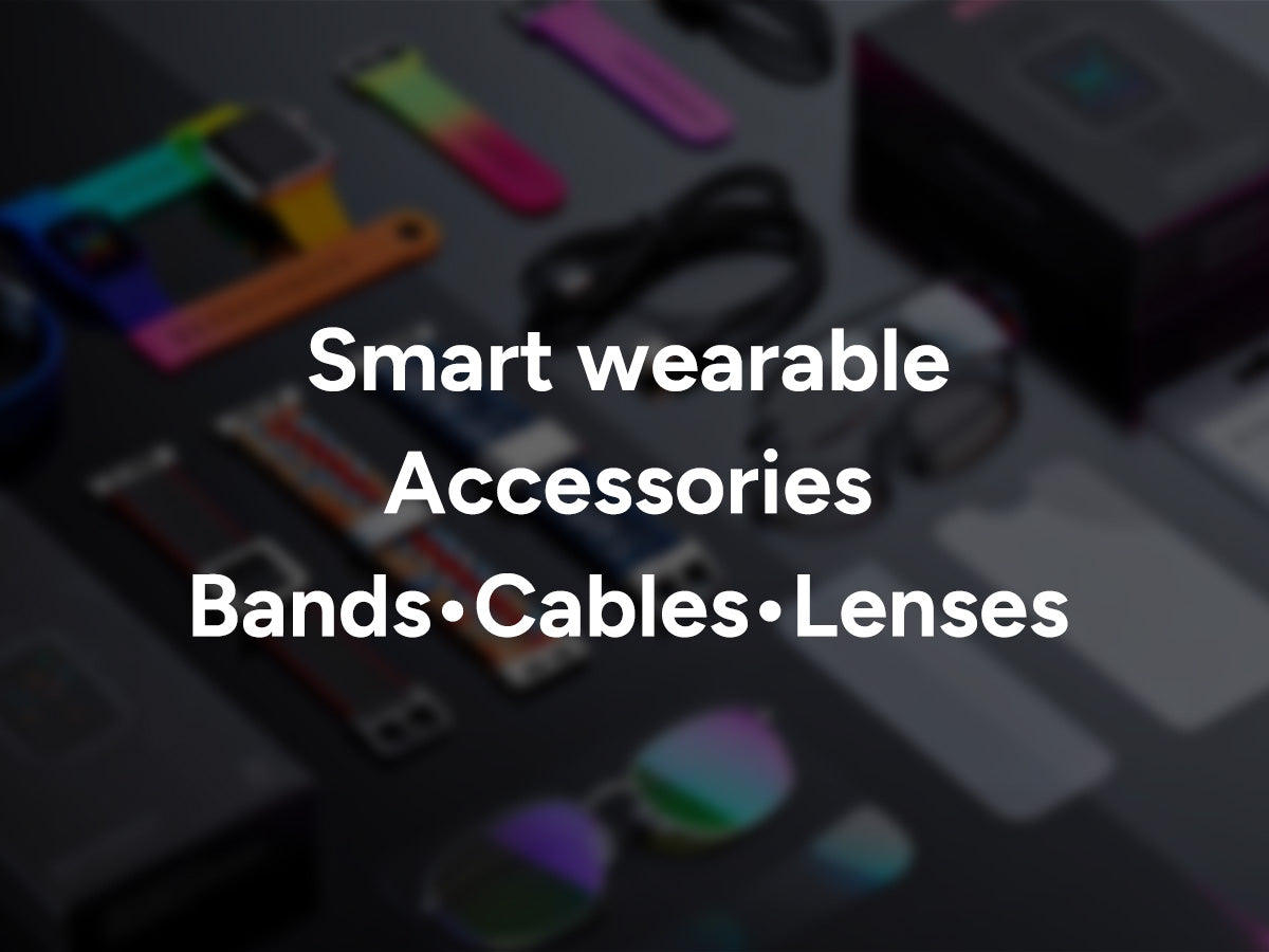 Accessories for smart wearables including watch bands, charging cables, protective cases and device maintenance tools