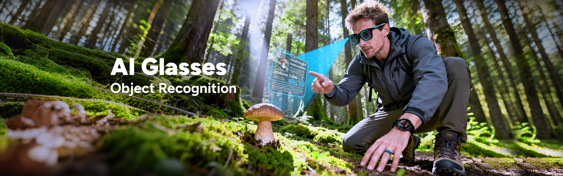 AI smart glasses wearable device with intelligent AR and voice interaction