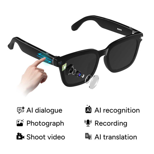 AI Smart Glasses NLB08 right view with Sunglasses lenses