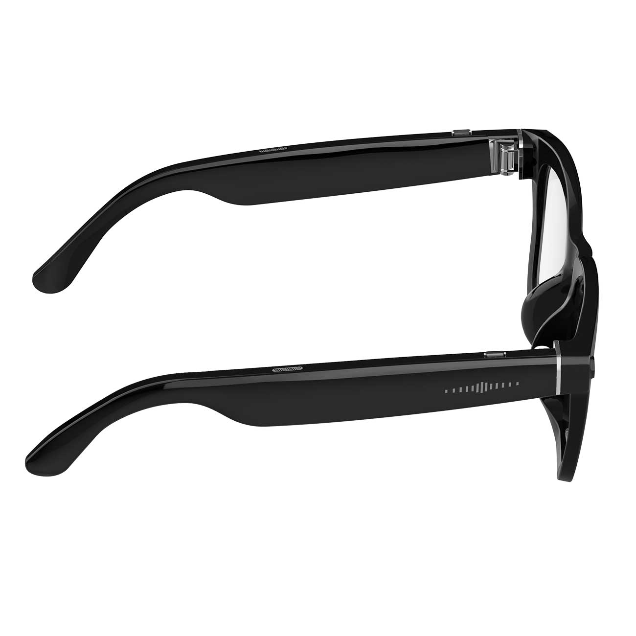 AI Smart Glasses NLB08 side view with Clear lenses