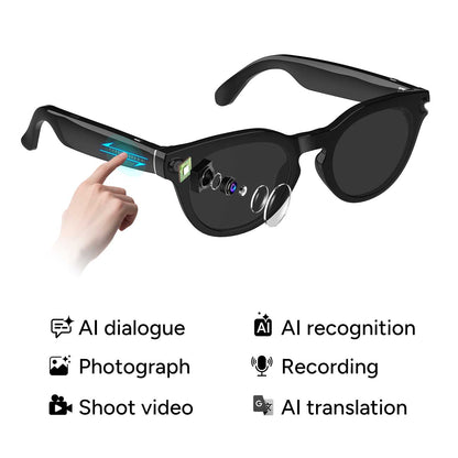 AI Smart Glasses NLB08W right view with Sunglasses lenses