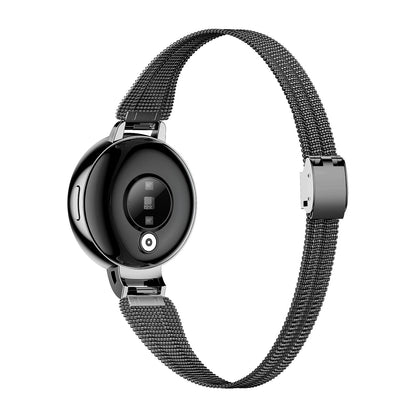 Couples fitness tracker band back view with sensors – black band