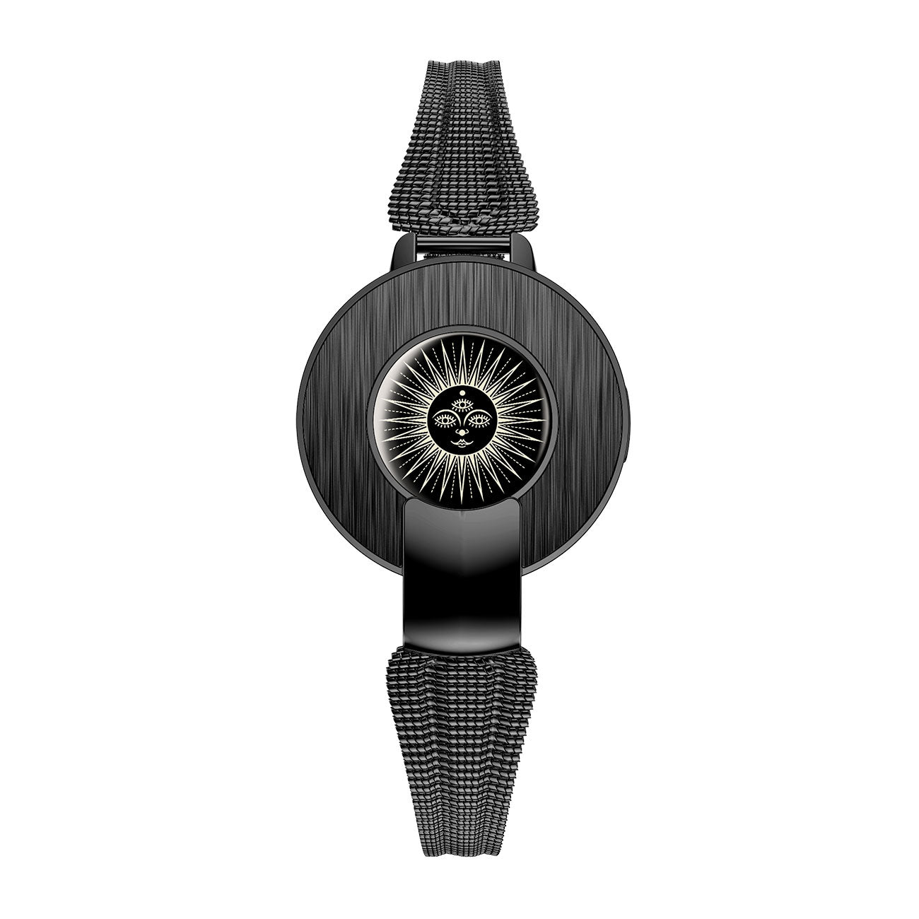 Couples fitness tracker band front view – black band