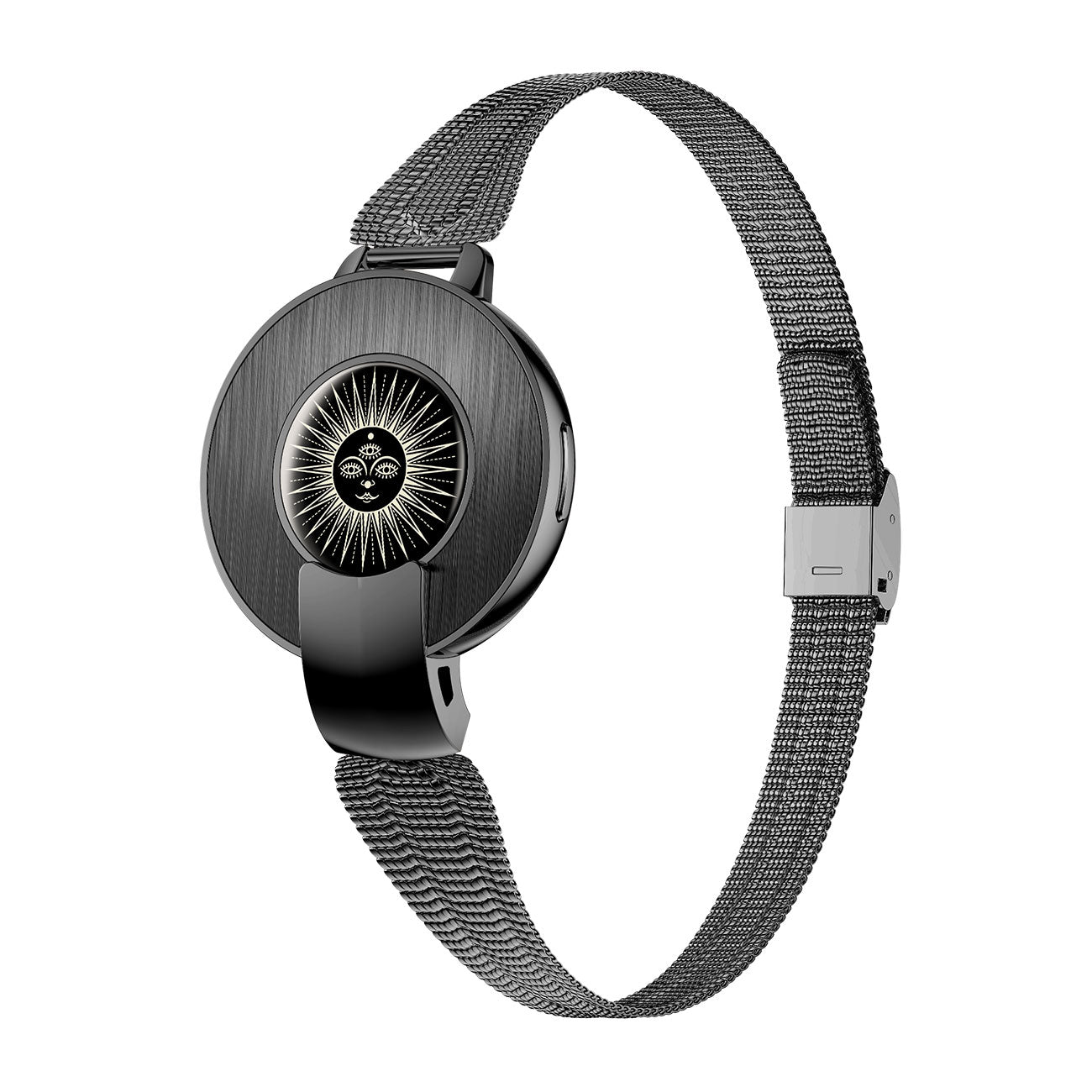 Couples fitness tracker band left profile – black band