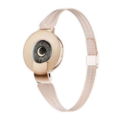 Couples fitness tracker band left profile – gold band