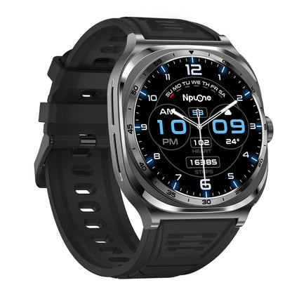 Earbud Smartwatches NIT01 right view with black silicone strap