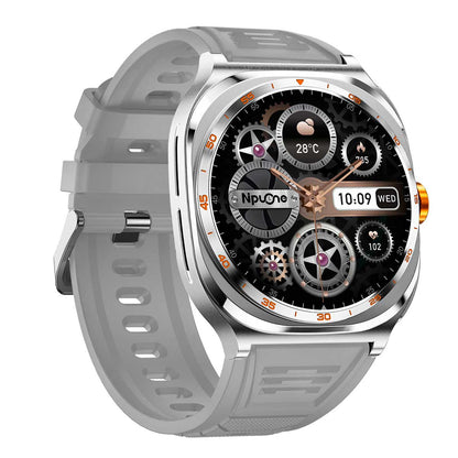 Earbud Smartwatches NIT01 right view with grey silicone strap