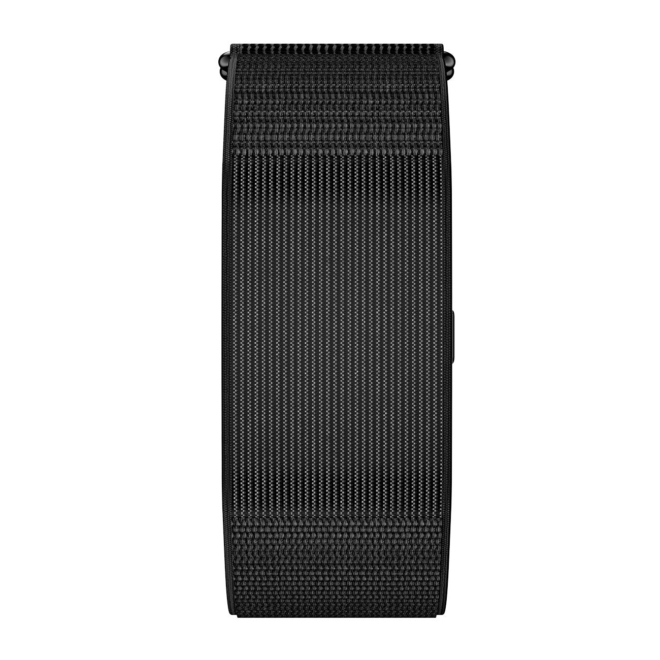 Fitness tracker band front view with nylon black strap