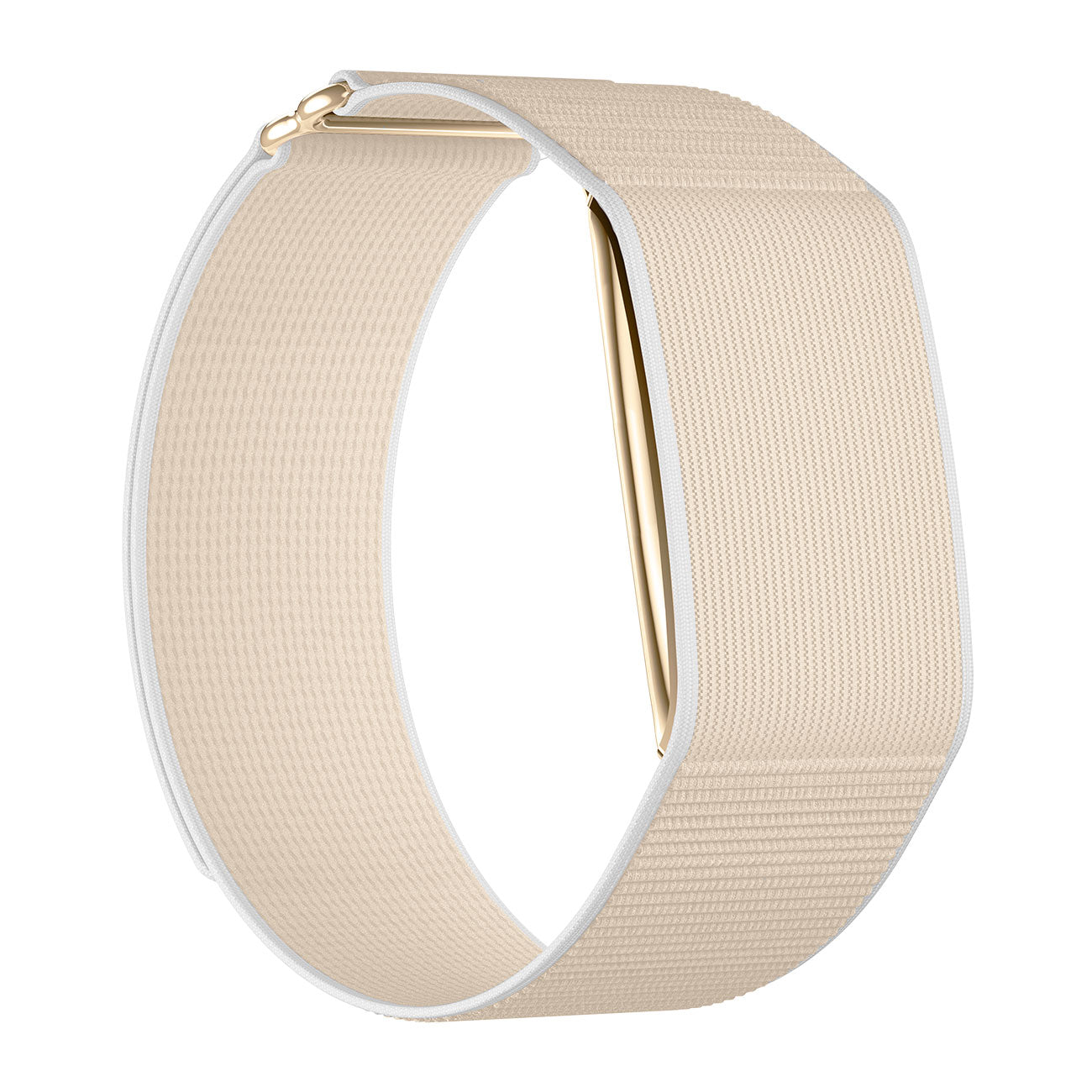 Fitness tracker band right side view with nylon gold strap