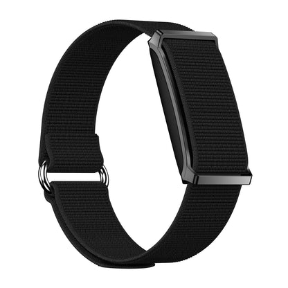 Fitness tracker right view with magnetic nylon blue strap