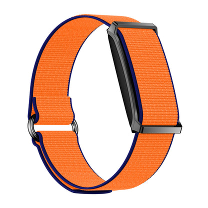 Fitness tracker right view with magnetic nylon orange strap