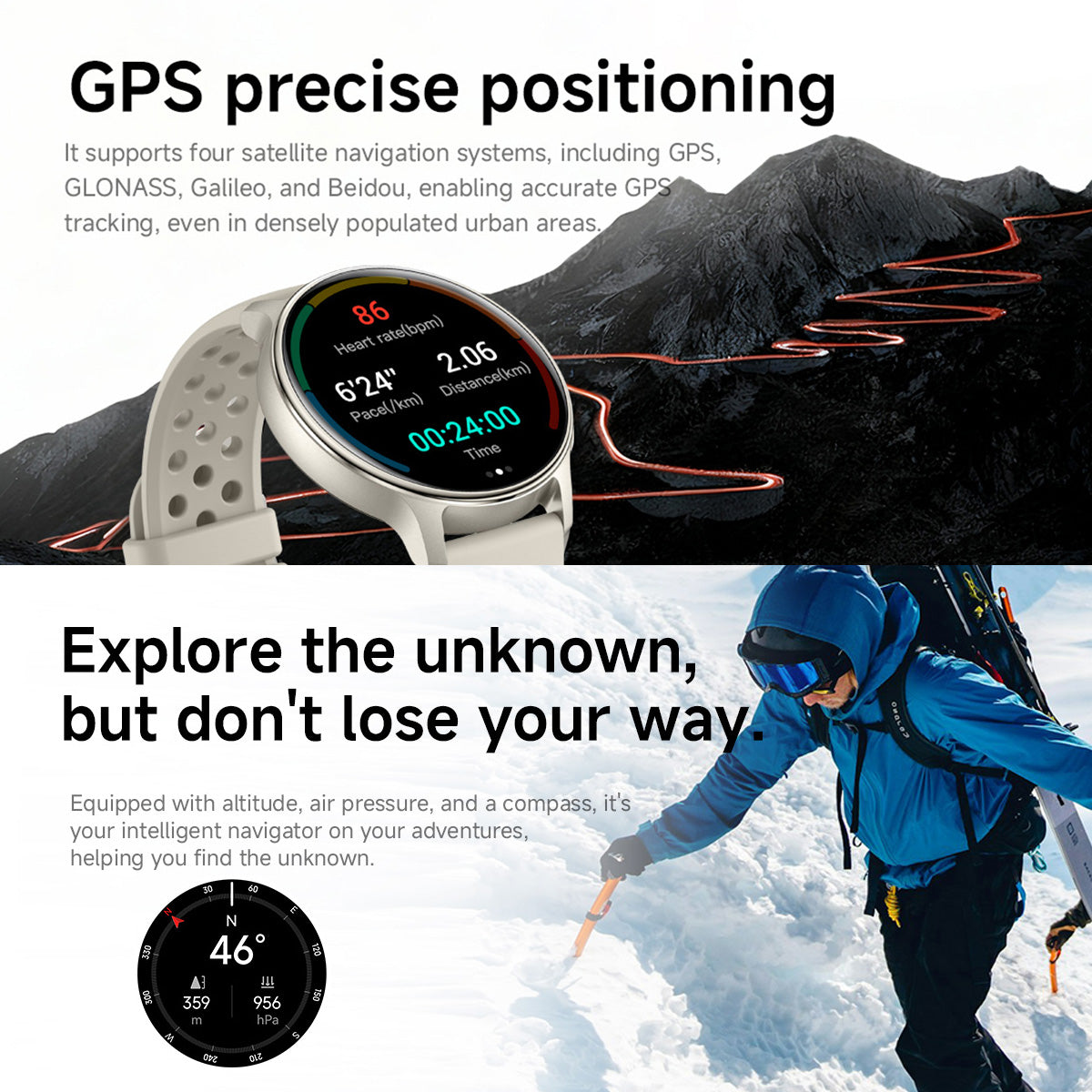 GPS smartwatch detailed GPS navigation and compass feature understanding