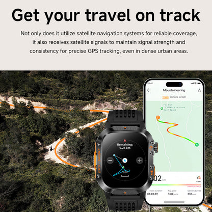 GPS navigation features with route tracking on 2.01″ IPS screen