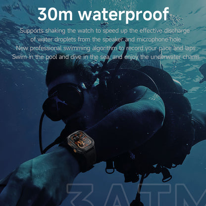 IP68 and 3ATM waterproof smartwatch in water splash scene