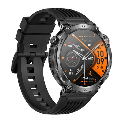 GPS smartwatch ntc15 right side profile – Black/Blue/Orange silicone strap