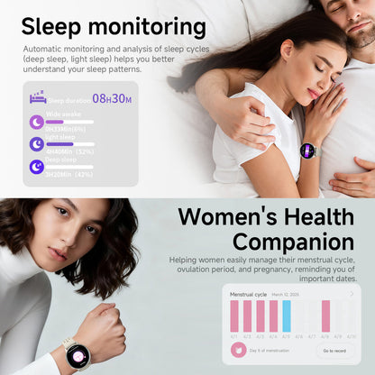 Sleep, heart rate and blood oxygen health tracking views on GPS smartwatch