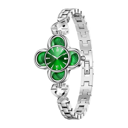 Hybrid smartwatches nsq10 left side view with silver steel strap