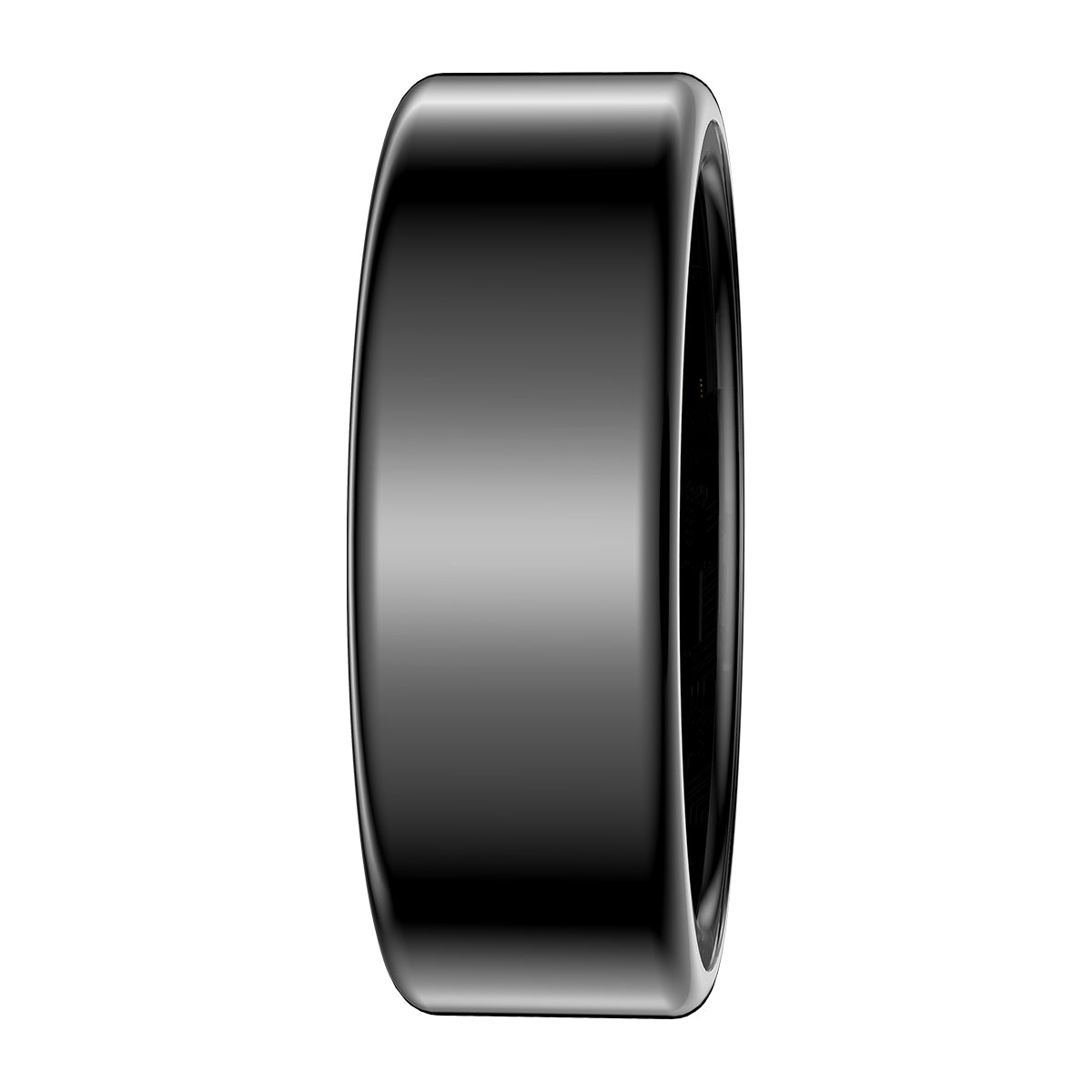 Smart ring NYZ02 front view with black steel