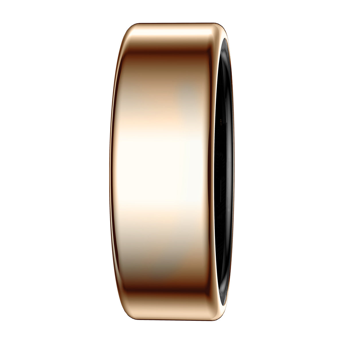 Smart ring NYZ02 front view with gold steel