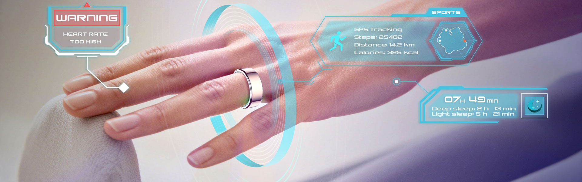 Smart rings wearable devices tracking health, sleep and activity