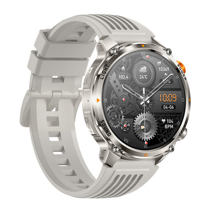Sport smartwatch right profile – grey silicone strap